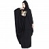 Black color dhoti abaya with one side open- nida fabric Black color dhoti abaya with one side open- nida fabric